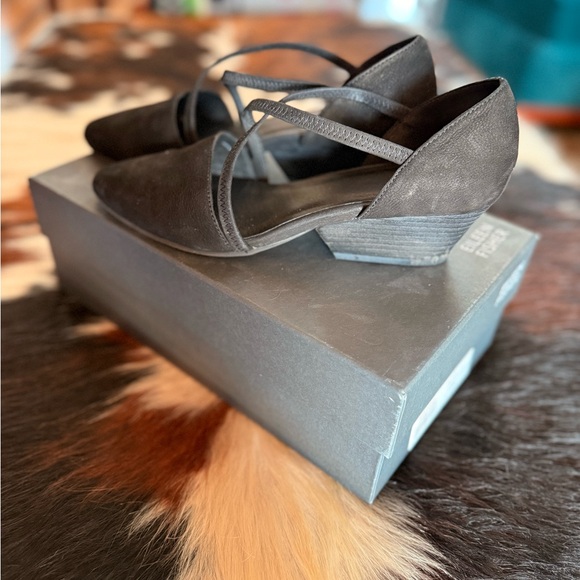 Eileen Fisher Black Heeled Shoes - Picture 3 of 6